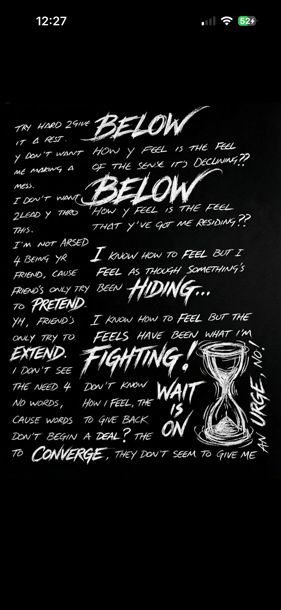 Wait Is On original handwritten lyric artwork